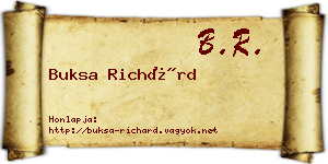 Buksa Richárd névjegykártya