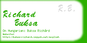 richard buksa business card